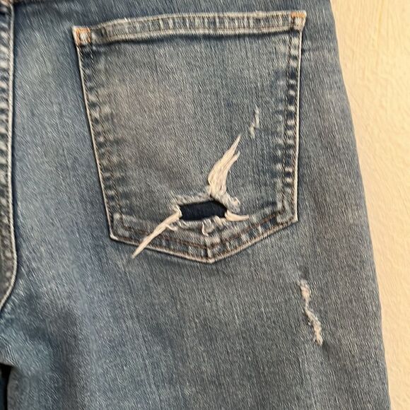 Authentic Moussy  Women’s Jeans  SZ 27  Light Wash Mid Rise Straight  Distressed - Picture 4 of 7